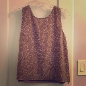 Paper Crown Mauve and Gold Beaded Top